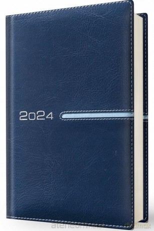 Kalendarz książkowy 2024 A5 dzienny niebieski [KALENDARZ]