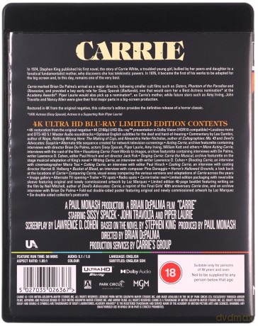 Carrie (Limited) [Blu-Ray 4K]
