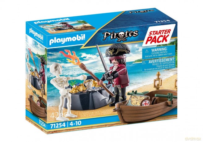 PLAYMOBIL Figurka Pirates 71254 Starter Pack Pirat z łodzią