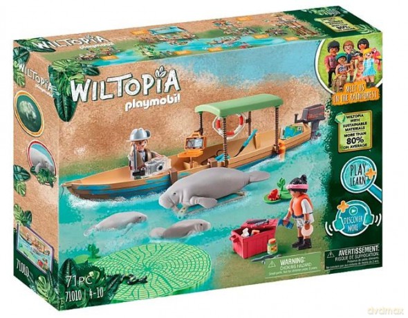 PLAYMOBIL Zestaw figurek Wiltopia 71010 Wycieczka łodzią do manatów