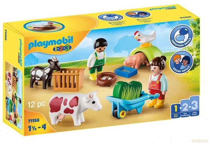 PLAYMOBIL Zestaw z figurkami 1.2.3 71158 Małe gospodarstwo rolne