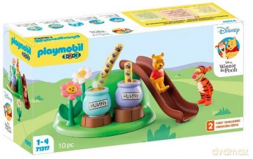 PLAYMOBIL Zestaw z figurkami 1.2.3 Disney 71317 Pszczeli ogród Kubusia Puchatka i Tygrysa