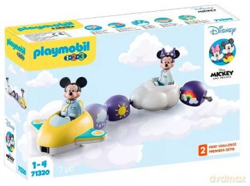 PLAYMOBIL Zestaw z figurkami 1.2.3 Disney 71320 Przejażdżka w chmurach Miki i Minnie