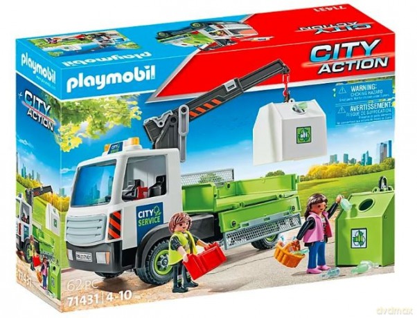 PLAYMOBIL Zestaw z figurkami City Action 71431 Samochód ciężarowy z kontenerami na szkło