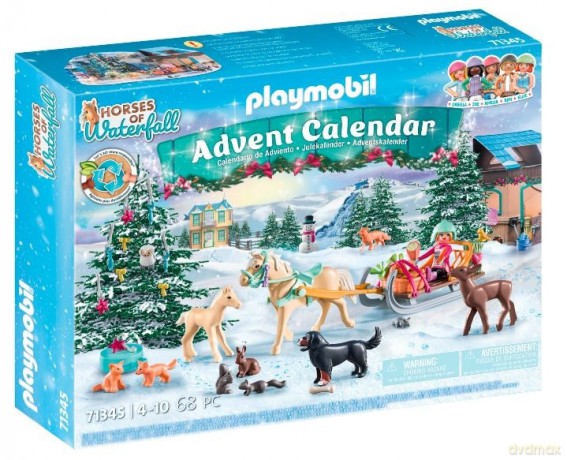 PLAYMOBIL Zestaw z figurkami Country 71345 Kalendarz adwentowy Konie: Świąteczny kulig