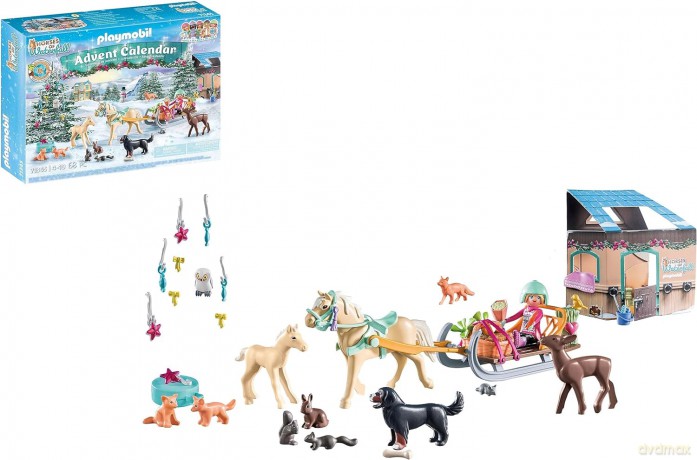 PLAYMOBIL Zestaw z figurkami Country 71345 Kalendarz adwentowy Konie: Świąteczny kulig