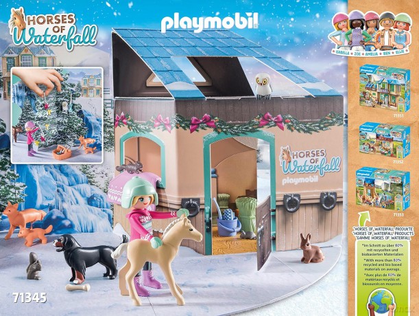 PLAYMOBIL Zestaw z figurkami Country 71345 Kalendarz adwentowy Konie: Świąteczny kulig
