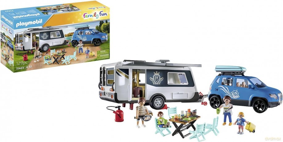 PLAYMOBIL Zestaw z figurkami Family Fun 71423 Samochód z przyczepą kempingową