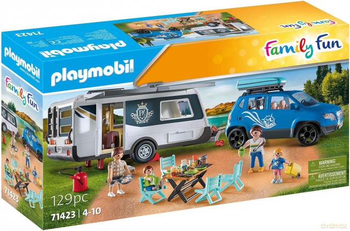 PLAYMOBIL Zestaw z figurkami Family Fun 71423 Samochód z przyczepą kempingową