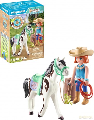 PLAYMOBIL Zestaw z figurkami Horses 71358 Ellie i Sawdust ćwiczące western riding