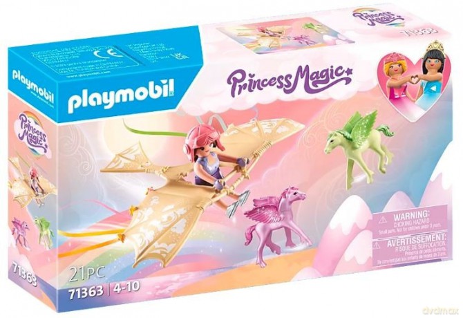 PLAYMOBIL Zestaw z figurkami Princess Magic 71363 Niebiańska wycieczka z młodym pegazem