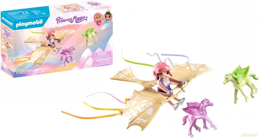 PLAYMOBIL Zestaw z figurkami Princess Magic 71363 Niebiańska wycieczka z młodym pegazem