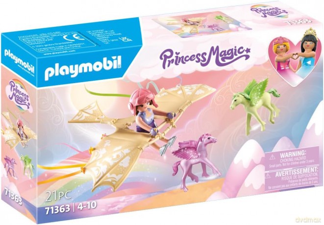 PLAYMOBIL Zestaw z figurkami Princess Magic 71363 Niebiańska wycieczka z młodym pegazem