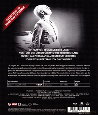 The Testament of Dr. Mabuse (Testament doktora Mabuse) [Blu-Ray]