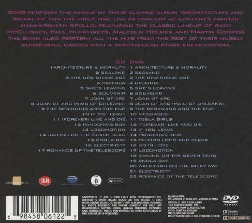 Omd: Live (digipack) [CD]+[DVD]