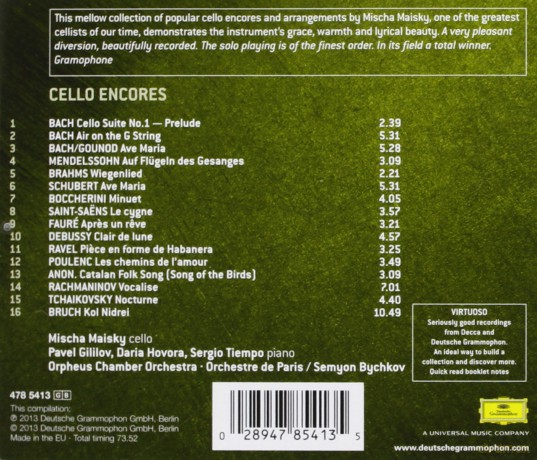 Mischa Maisky: Cello Encores (Virtuoso) [CD]
