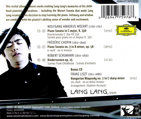 Lang Lang: Memory: Mozart, Chopin, Schumann, Liszt [2CD]