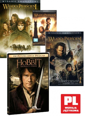 Władca Pierścieni Trylogia + Hobbit: Niezwykła Podróż [8DVD]