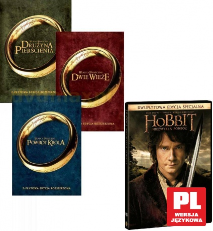 Władca Pierścieni Trylogia edycja rozszerzona + Hobbit: Niezwykła Podróż [8DVD]