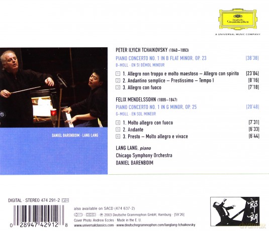 Lang Lang: Mendelssohn Piano Cto [CD]