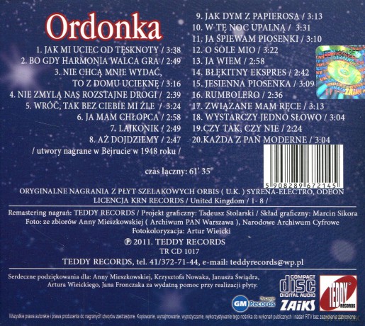Ordonka - Ostatnie nagrania Liban'48 (digipack) [CD]