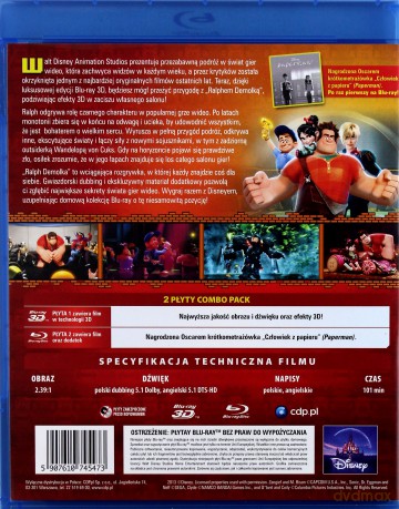 Ralph Demolka 3D (Disney) [Blu-Ray 3D]+[Blu-Ray]