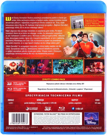 Ralph Demolka 3D (Disney) [Blu-Ray 3D]+[Blu-Ray]