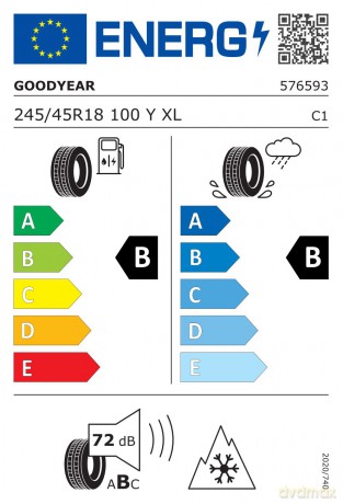 Goodyear Vector 4Seasons G3 245/45R18 100 Y przyczepność na śniegu (3PMSF), rant ochronny, wzmocnienie (XL)