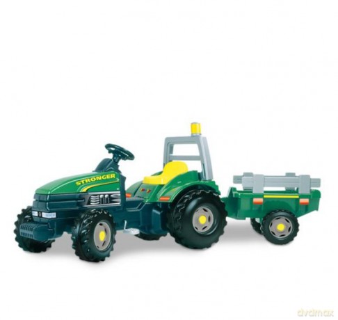 Traktor duży zielony z przyczepą Stronge SMOBY 7600033406 [ZABAWKA]