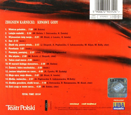 Krwawe gody [CD]