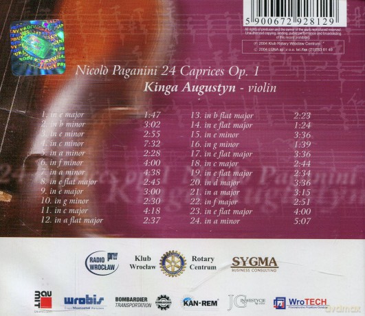 Nicolo Paganini 24 Caprices Op.1 [CD]