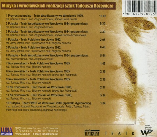 Tadeusz Różewicz - Muzyka z wrocławskich przedstawień realizacji sztuk Tadeusza Różewicza [CD]