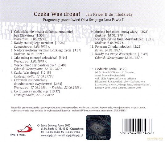 Czeka was droga! Jan Paweł II do młodzieży [AUDIOBOOK] [CD-MP3]