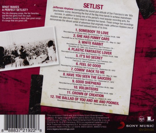 Jefferson Airplane: Setlist: The Very Best Of Jefferson Airplane Live [CD]