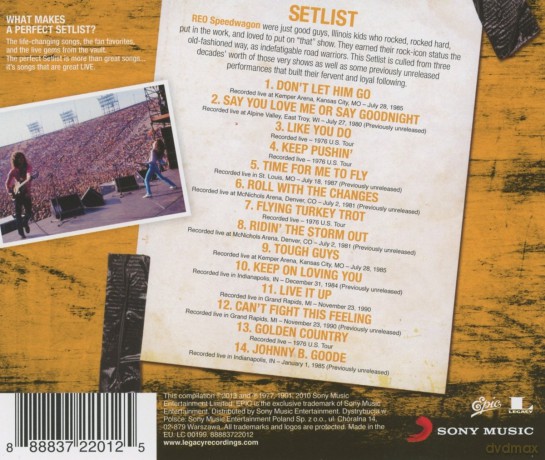 Reo Speedwagon: Setlist: The Very Best Of Reo Speedwagon Live [CD]