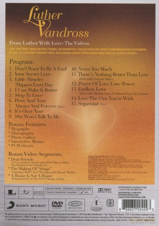 Luther Vandross: From Luther With Love: The Videos [DVD]
