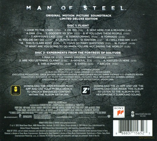 Man Of Steel soundtrack (Deluxe Version) (Hans Zimmer) [2CD]