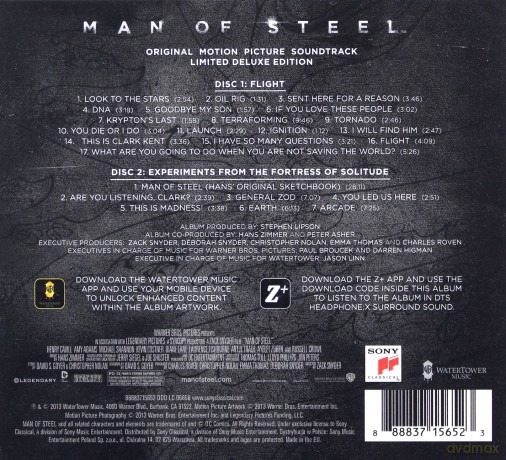 Man Of Steel soundtrack (Deluxe Version) (Hans Zimmer) [2CD]