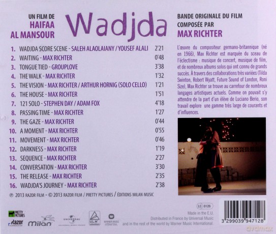 Wadjda soundtrack (Dziewczynka w Trampkach) (Max Richter) [CD]