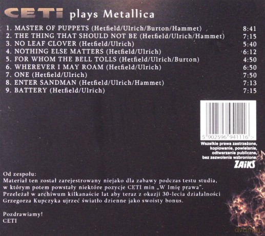 Ceti: Ceti Plays Metallica (digipack) [CD]