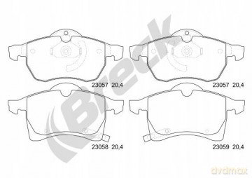 Zestaw klocków hamulcowych, hamulce tarczowe Breck 23057 00 701 10 Opel Chevrolet