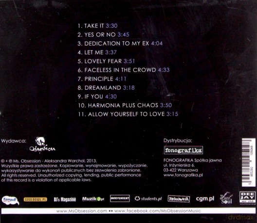 Ms Obsession: Lovely Fear [CD]