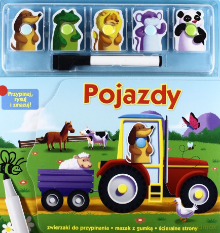 Pojazdy. Przypinaj, rysuj i zmazuj! [KSIĄŻKA]