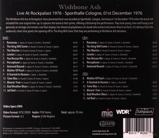 Wishbone Ash: Live At Rockpalast 1976 [2CD]+[DVD]