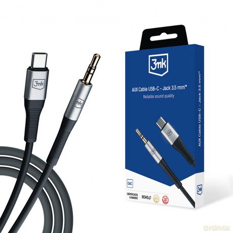 Kabel 3mk AUX Cable USB-C - Jack 3,5 mm