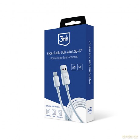Kabel USB - 3mk Hyper Cable A to C 1.2m 5A