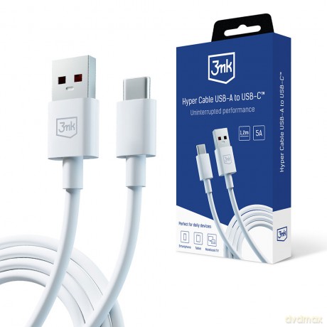 Kabel USB - 3mk Hyper Cable A to C 1.2m 5A
