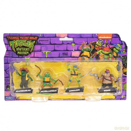 WOJOWNICZE ŻÓŁWIE NINJA Leonardo Michelangelo Bebop Leatherhead 4 pack, figurka [FIGURKA]