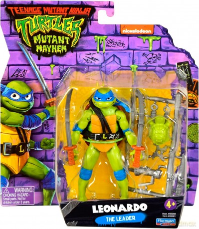 WOJOWNICZE ŻÓŁWIE NINJA Movie Mutatnt Mayhem Leonardo podstawowa figurka akcji, figurka, 14 cm [FIGURKA]