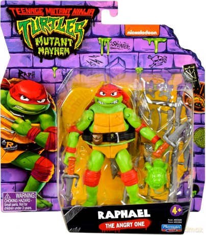 WOJOWNICZE ŻÓŁWIE NINJA Movie Mutatnt Mayhem Raphael podstawowa figurka akcji, figurka, 14 cm [FIGURKA]